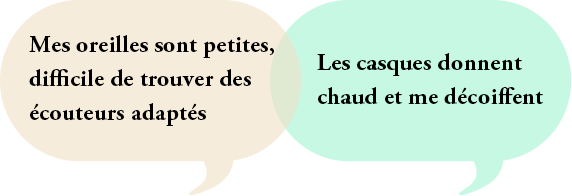 Mes oreilles sont petites, difficile de trouver des écouteurs adaptés | Les casques donnent chaud et me décoiffent